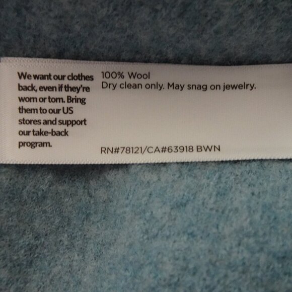 Eileen Fisher Boat Neck Top Women's Plus Size 1X Blue Wool Boxy - Picture 9 of 9